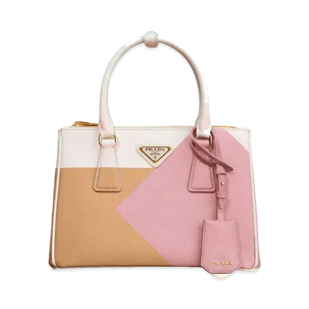 PRADA Galleria Saffiano Special Edition Small Bag "Yellow/Pink"