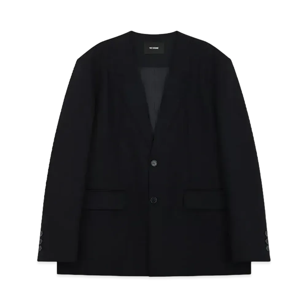 WE11DONE Collarless Suit Blazer "Black"