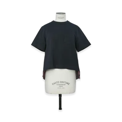 sacai x A.P.C. Women's Quilts T-Shirt "Brown Multi"