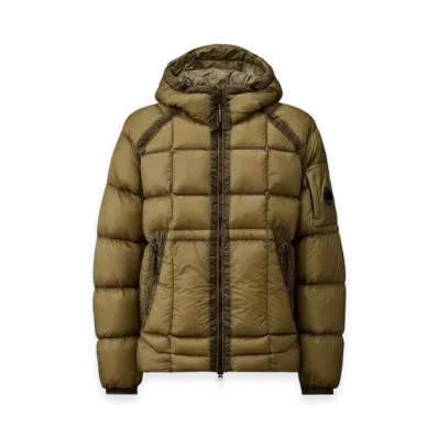 C.P. Company D.D. Shell Hooded Down Puffer Jacket "Fungi Grey"