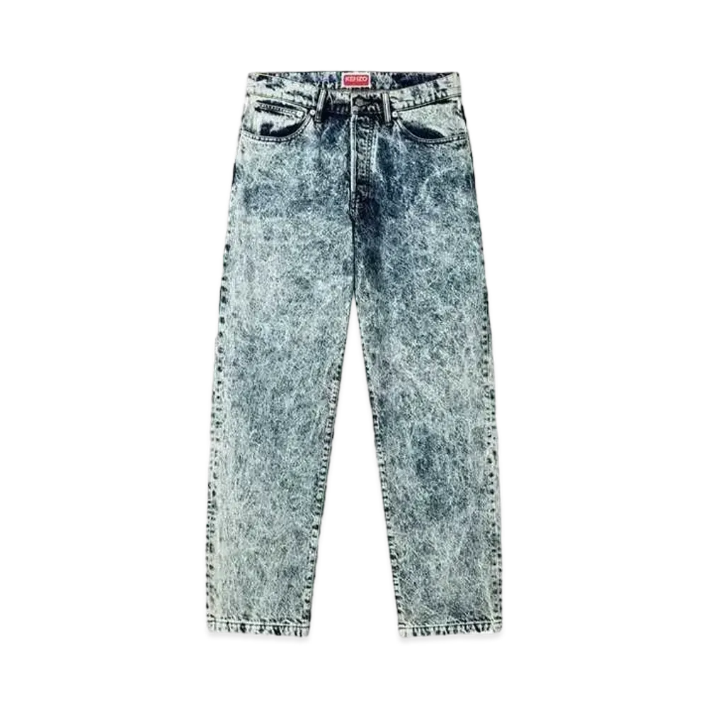 KENZO BOTAN Loose Jeans in Japanese Denim "Snow Bleached Blue Denim"