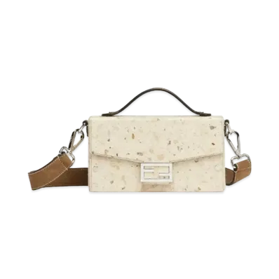 FENDI x Kengo Kuma Baguette Soft Trunk Natural Washi Paper and Suede Bag "White"