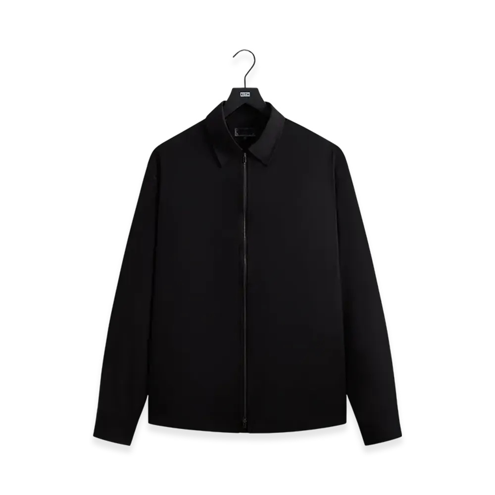 Kith Tropical Wool Marquis Zip Up Shirt "Black"