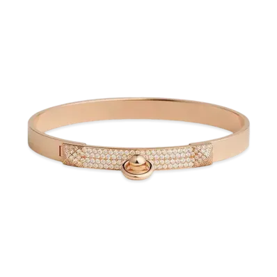 Hermes Collier de Chien Bracelet Small Model "Pink Gold/Diamond"