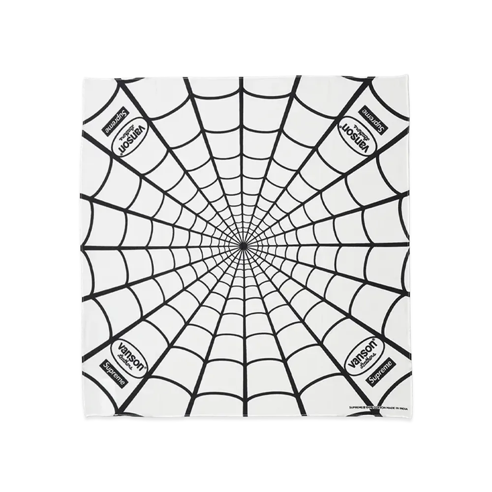 Supreme x Vanson Leathers Spider-Man Bandana "White"
