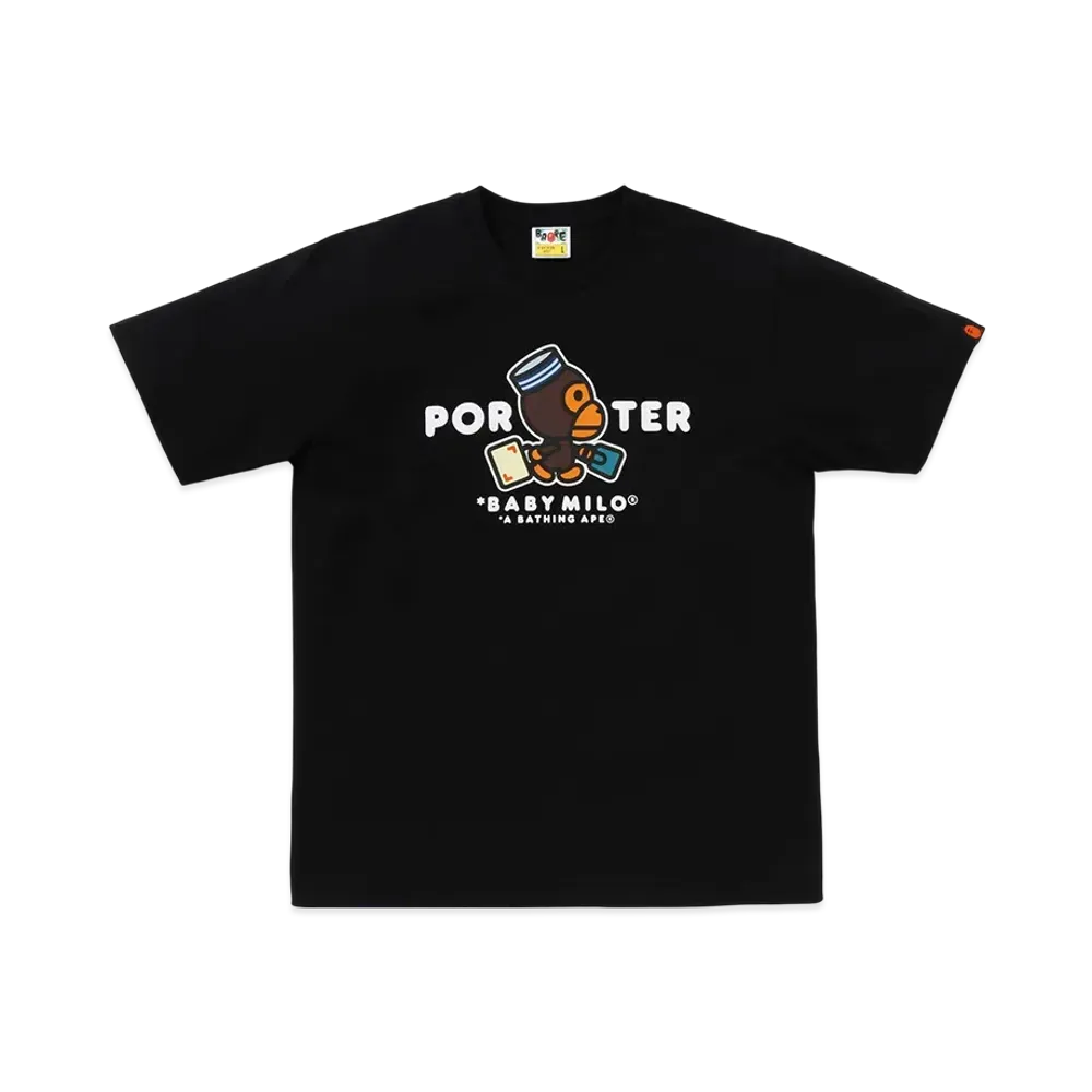 A BATHING APE x PORTER STAND Bape X Porter Stand Baby Milo Tee "Black"