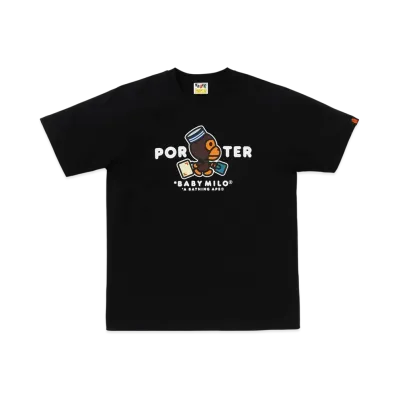 A BATHING APE x PORTER STAND Bape X Porter Stand Baby Milo Tee "Black"