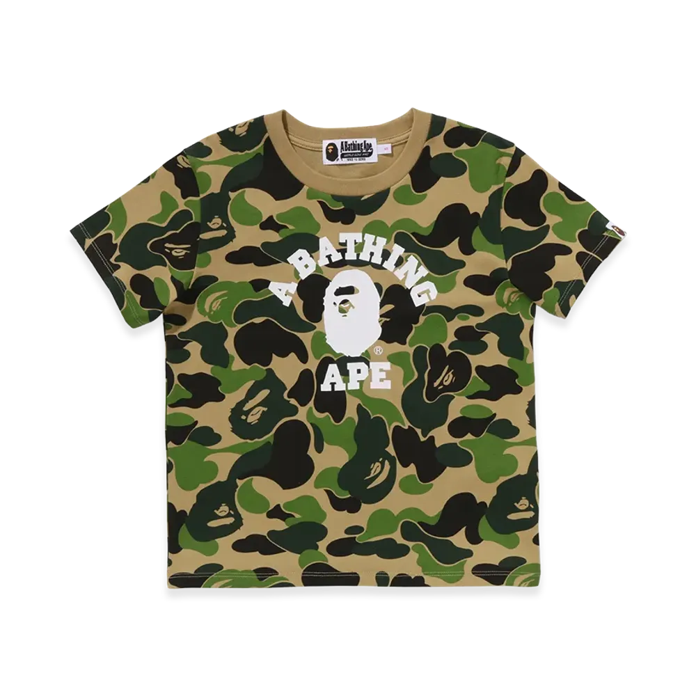 A BATHING APE Women's ABC Camo College Mini Tee "Green"