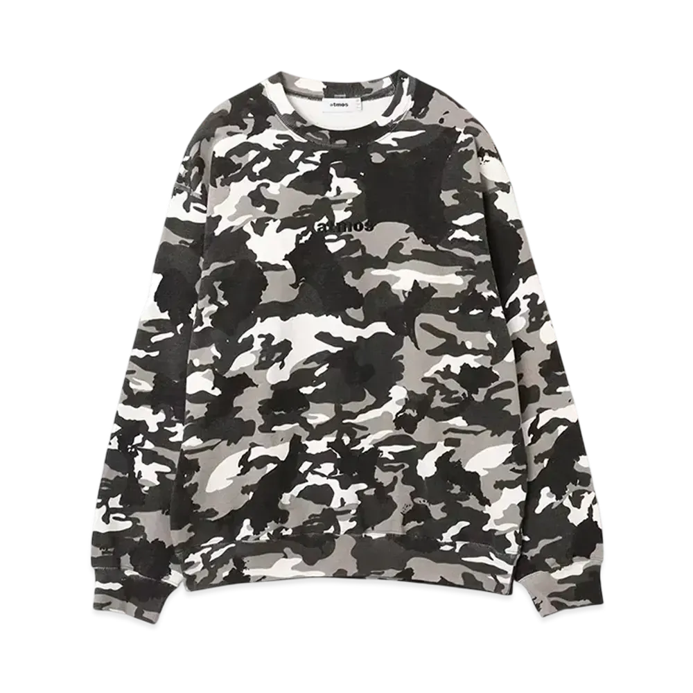 atmos Embroidery Classic Logo Crew Neck Sweatshirt "Blackcamo"
