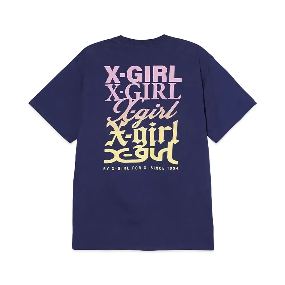 X-Girl Various Logos S/S Tee "Navy"