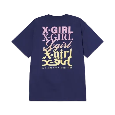 X-Girl Various Logos S/S Tee "Navy"