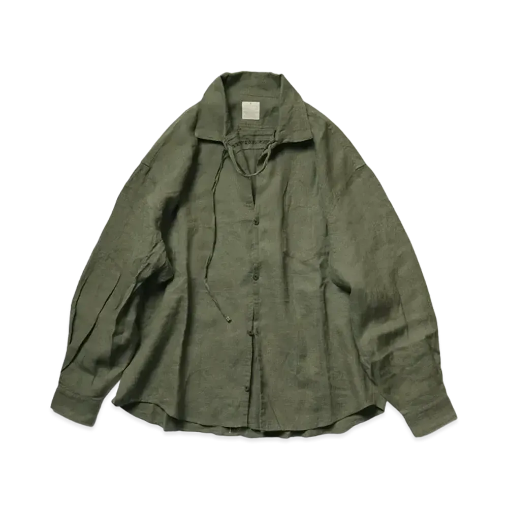KAPITAL LINEN DOLOMB WORK CELD ANO LACK SHIRT "Khaki"
