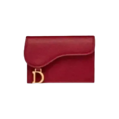 Dior Saddle Card Holder "Scarlet"