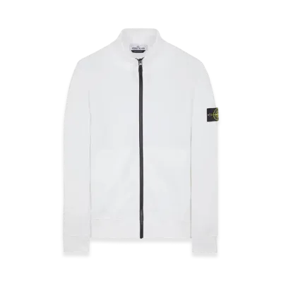 Stone Island 64320 Cotton Fleece Garment Dyed Full Zip Sweatshirt - 22FW "White"