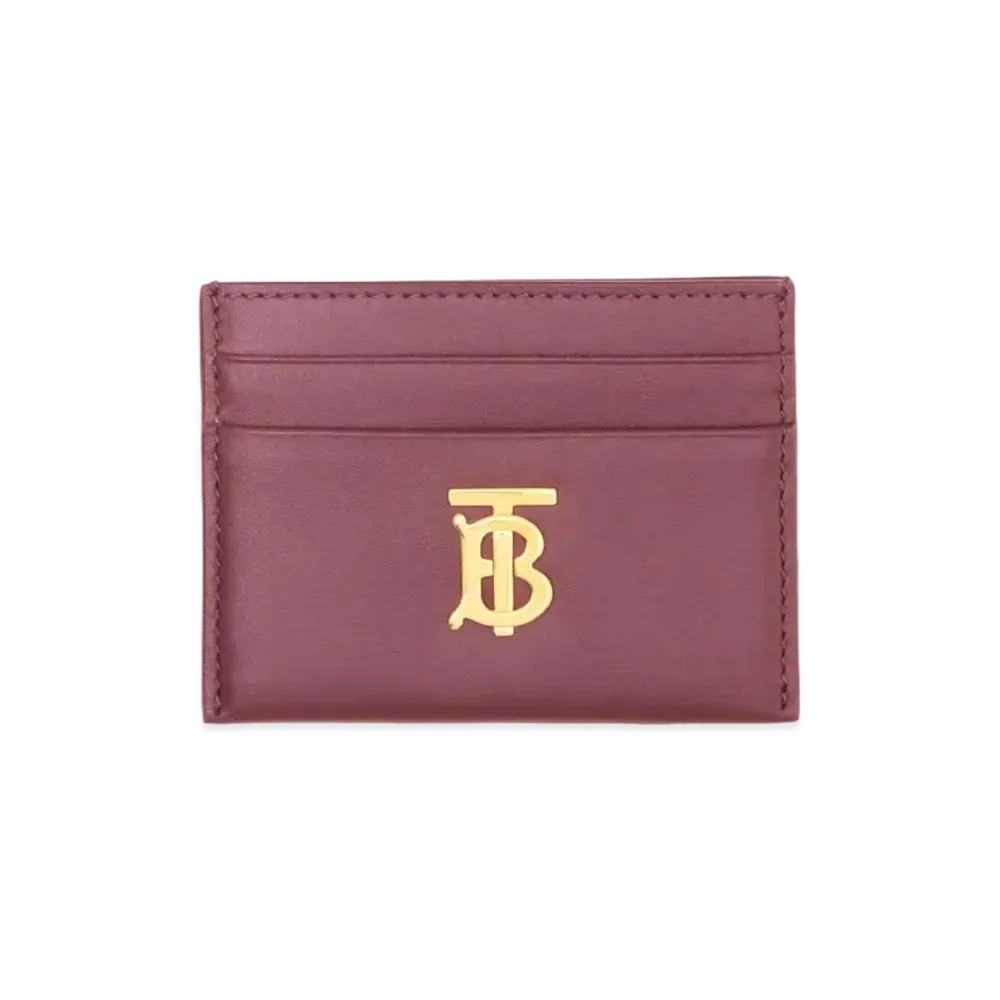 Burberry Leather TB Card Case "Deep Maroon"