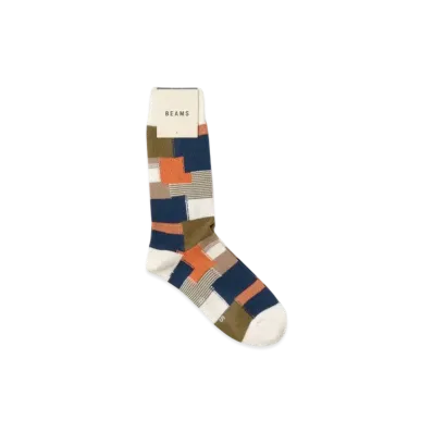 BEAMS Patchwork Socks "OffWhite"