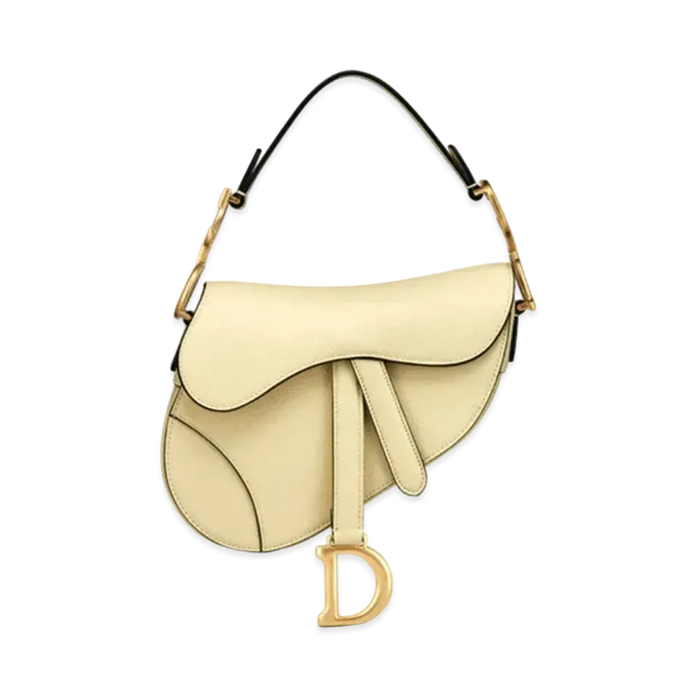 Dior Saddle Mini Bag Grained Calfskin "Pale Yellow"