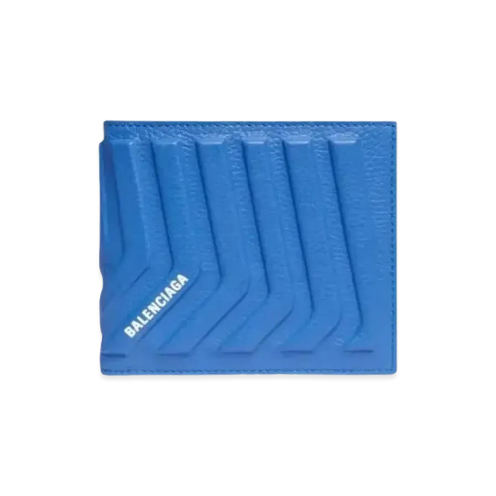 BALENCIAGA Car Square Folding Wallet "Blue"