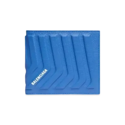 BALENCIAGA Car Square Folding Wallet "Blue"
