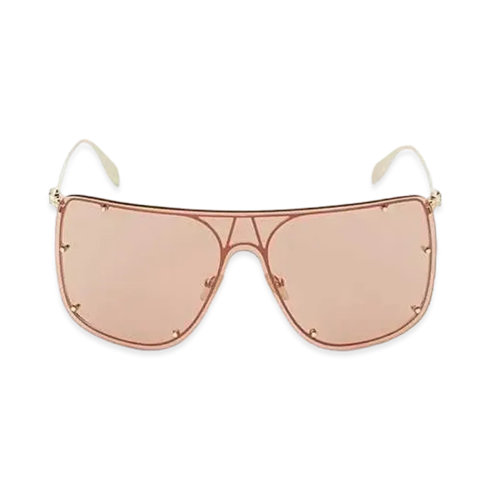 Alexander McQUEEN Skull Mask Sunglasses "Gold/Brown"