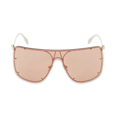 Alexander McQUEEN Skull Mask Sunglasses "Gold/Brown"