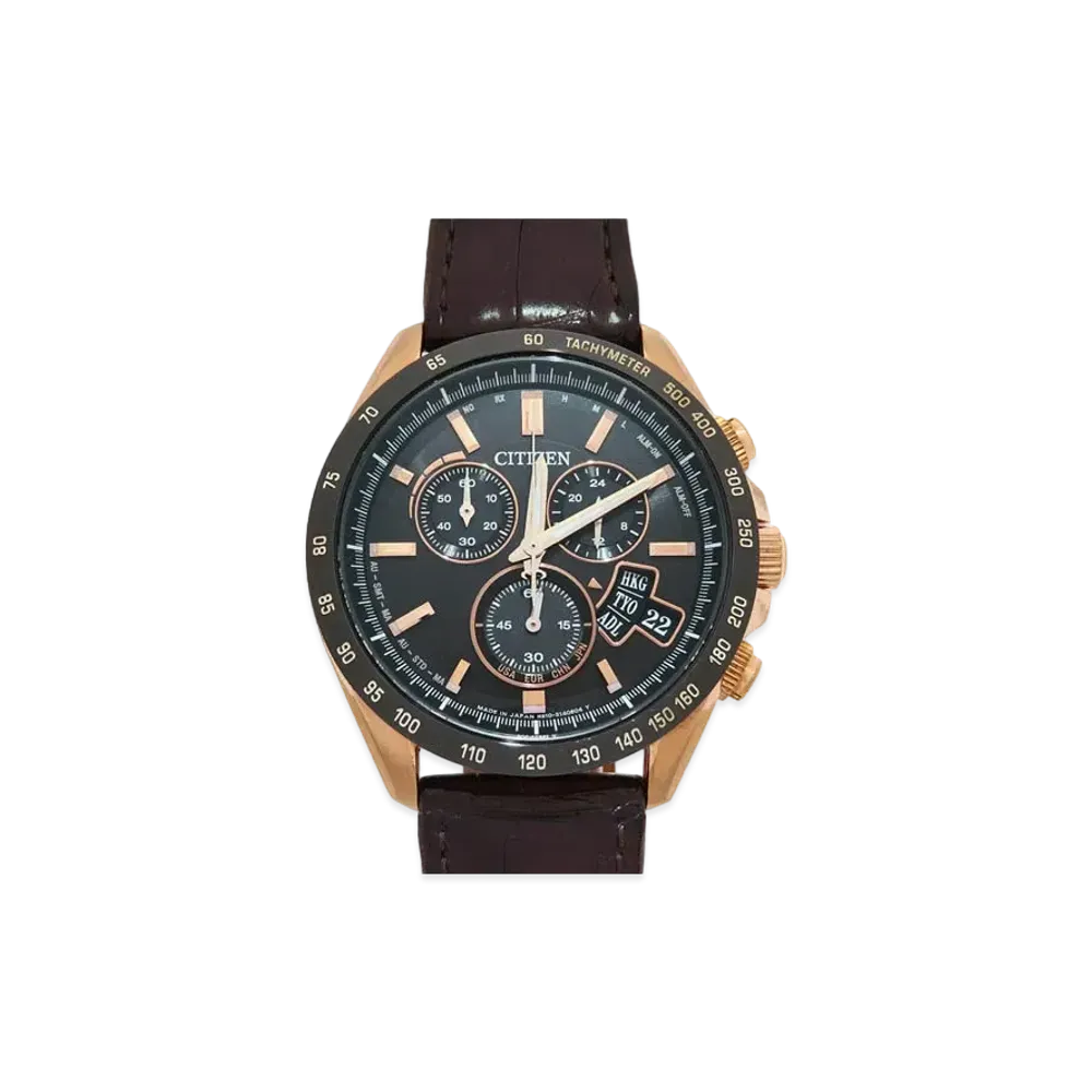 CITIZEN Eco-Drive World Time Chronograph Radio Solar "Black" BY0132-04E