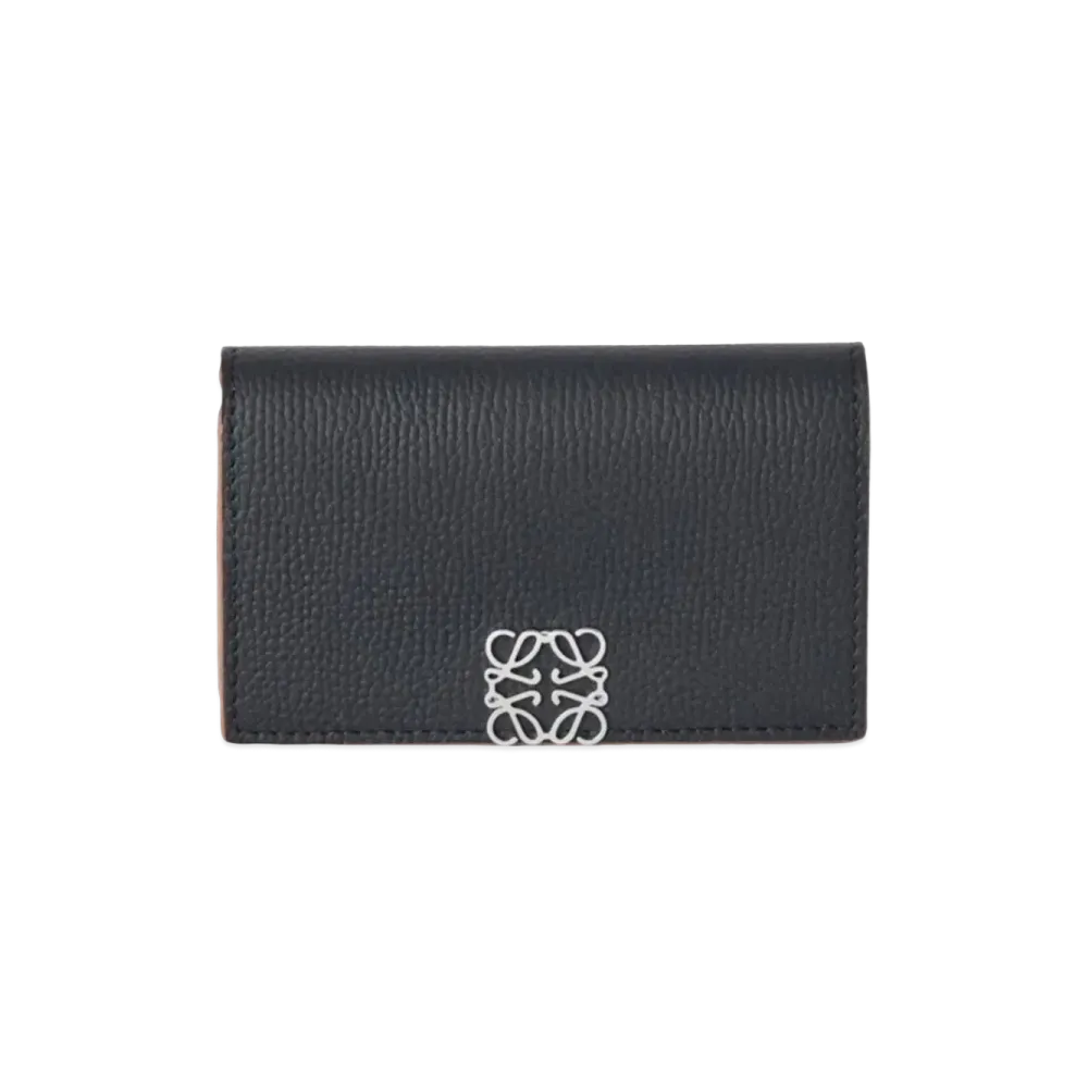 LOEWE Anagram Business Card Holder Pebble Grain Calf "Black"