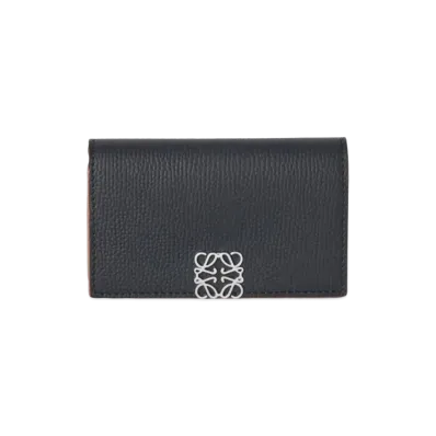 LOEWE Anagram Business Card Holder Pebble Grain Calf "Black"