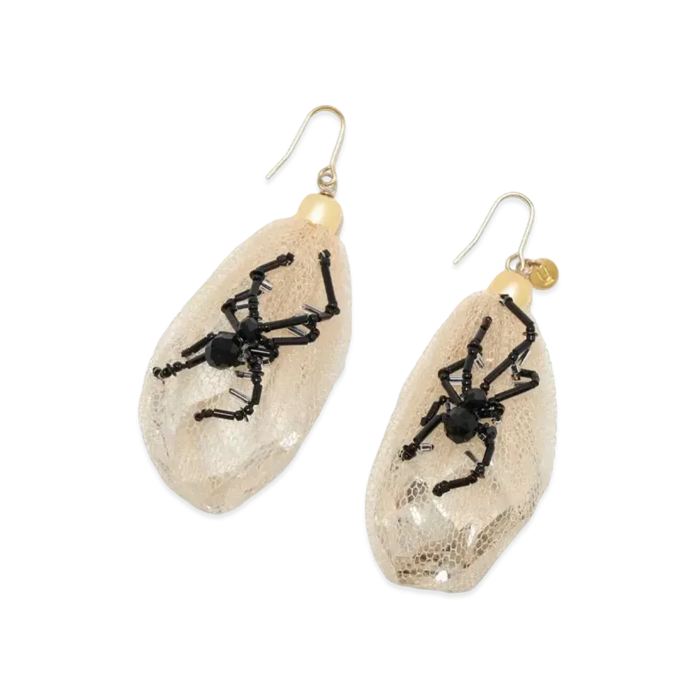 UNDERCOVER Silk Tulle Wrapped Swarovski Pierce "Beige"