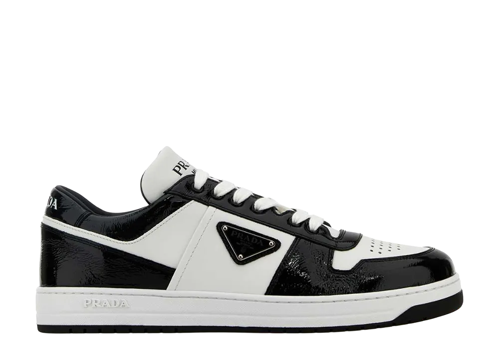 PRADA Two-Tone Leather Downtown Sneakers "White"