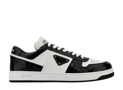 PRADA Two-Tone Leather Downtown Sneakers "White"