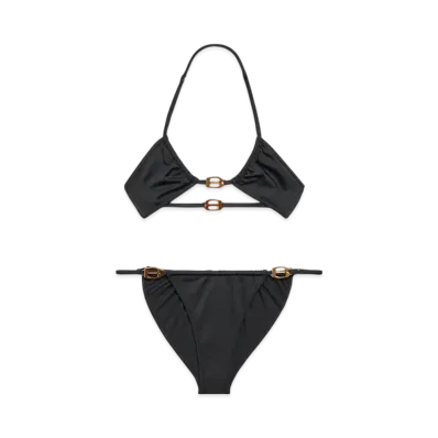 BALENCIAGA Women's BB Buckle Bikini "Black/Gold"