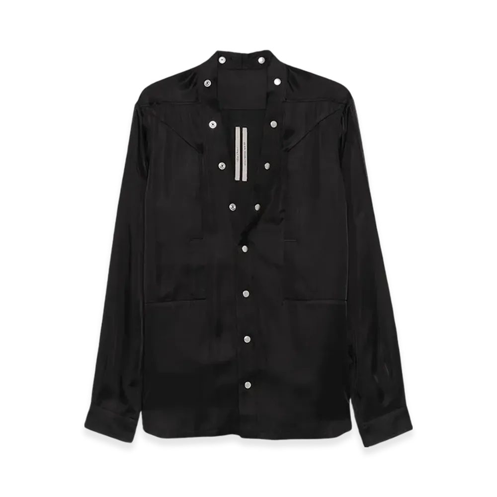 Rick Owens Charmeuse Larry Fogpocket Shirt "Black"