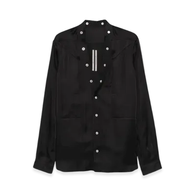 Rick Owens Charmeuse Larry Fogpocket Shirt "Black"