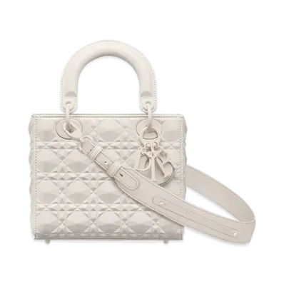 Dior Small Lady Bag My ABCDior Cannage Calfskin Diamond Motif "Latte"