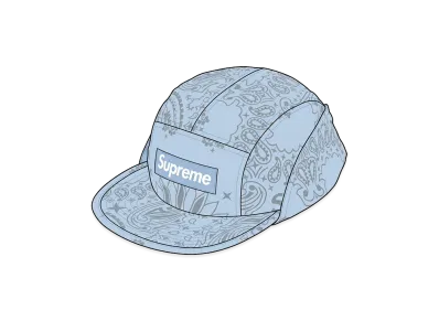 Supreme Reflective Bandana Sunshield Camp Cap "Light Blue"