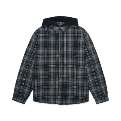 Supreme Tartan Flannel Hooded Shirt "Black"