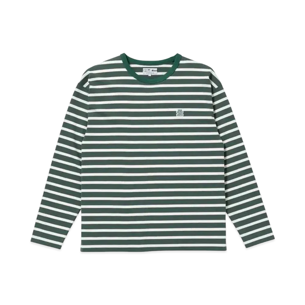 BlackEyePatch OG LABEL BORDERED L/S TEE "Green/White"