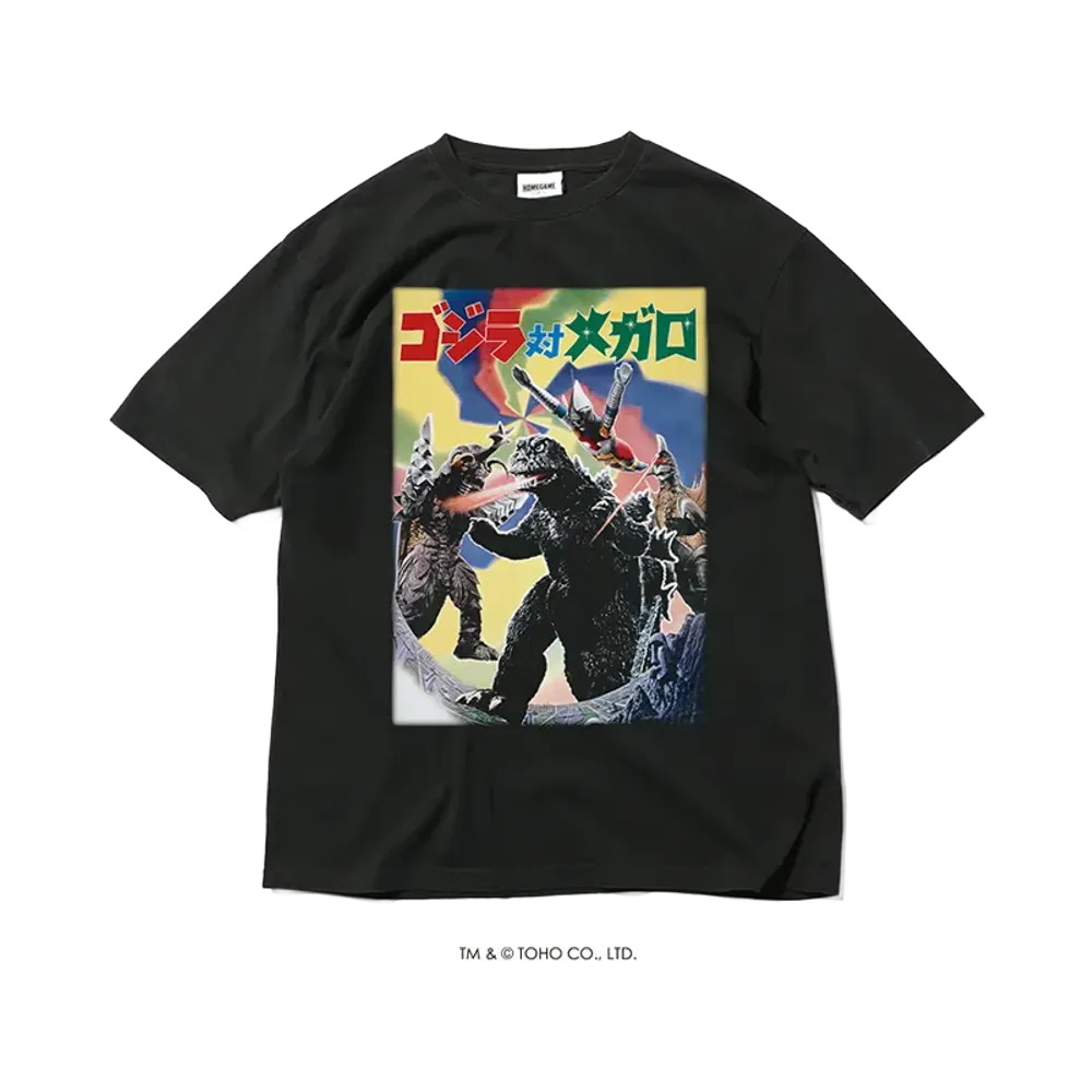 GODZILLA | HOMEGAME \ HOME GAME 1973 ゴジラ対メガロ TEE BLACK