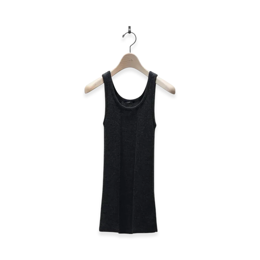 COMOLI Cashmere Silk Tank Top SS25 "Chacoal"