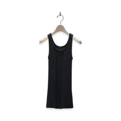 COMOLI Cashmere Silk Tank Top SS25 "Chacoal"