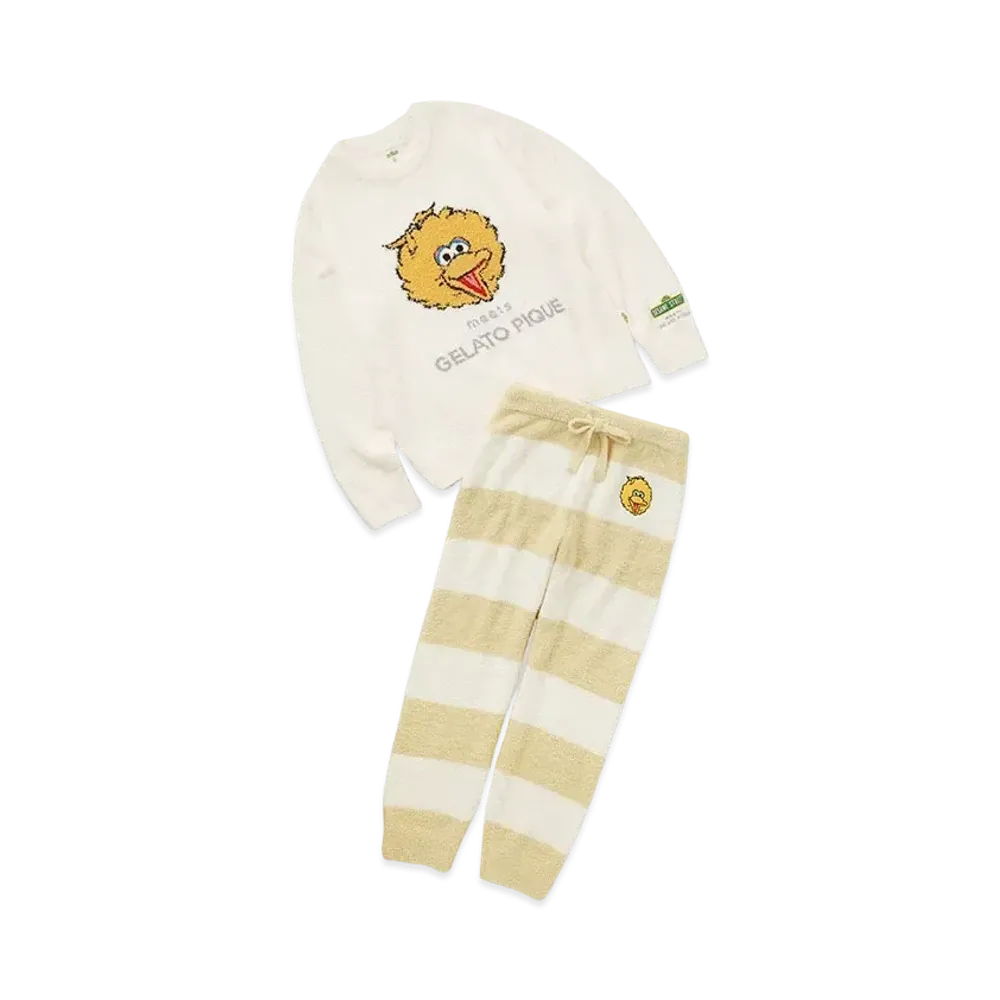 GELATO PIQUE x Sesame Street Jacquard Pullover & Long Pants Set "Yellow"