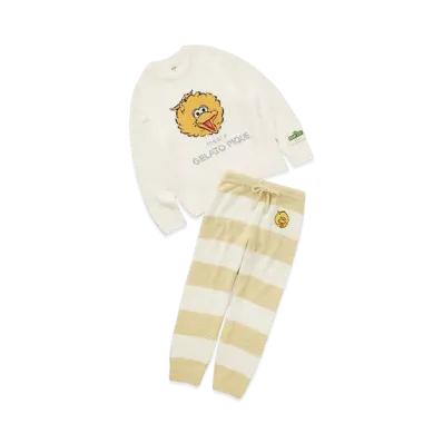 GELATO PIQUE x Sesame Street Jacquard Pullover & Long Pants Set "Yellow"