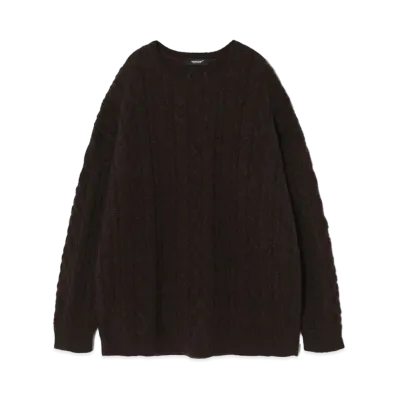 UNDERCOVER Wool Nylon Blend Mohair Knit Pullover "Brown"