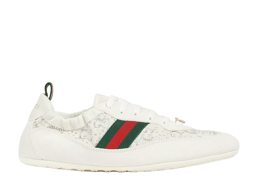 GUCCI Women's Shift GG Crystal Sneaker "Off White"