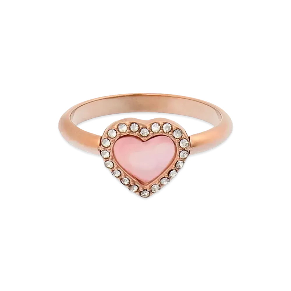 CHARLES & KEITH Annaliese Crystal Heart Stone Ring "RoseGold"