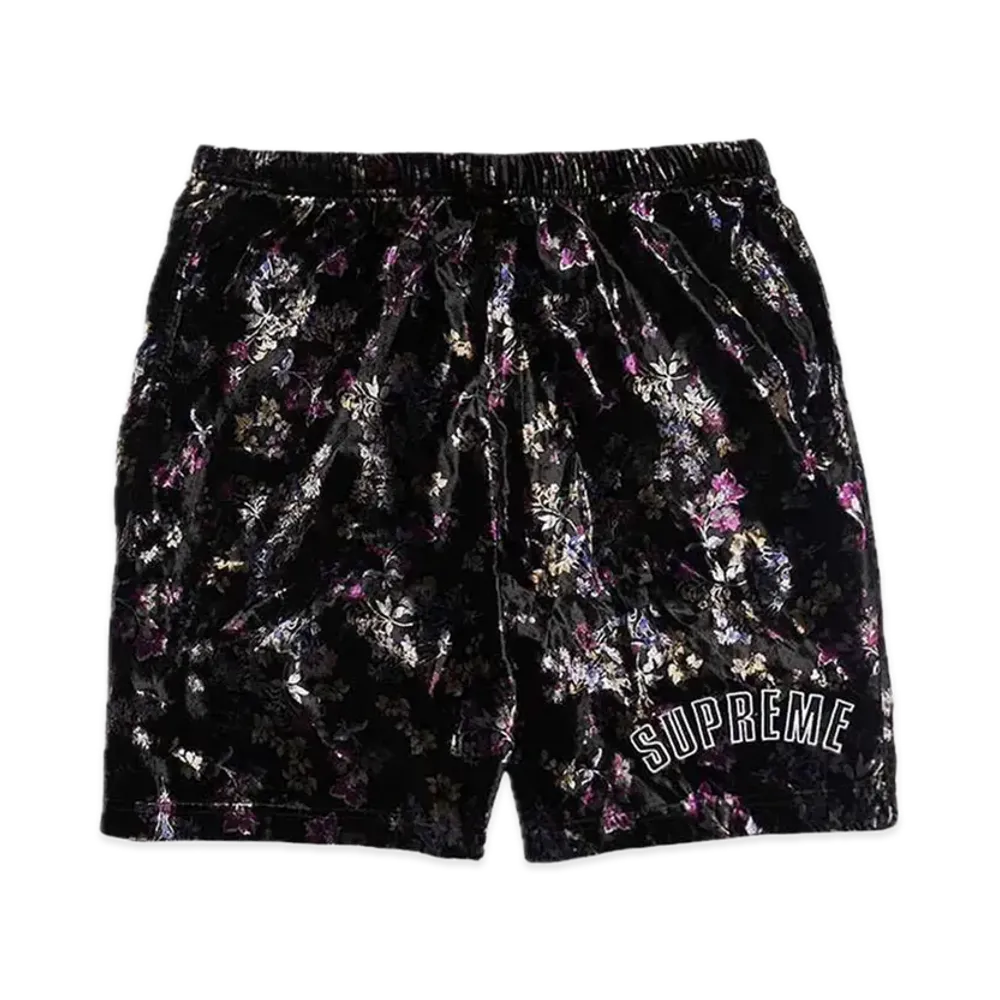 Supreme Floral Velour Short "Black"