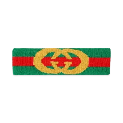 GUCCI Interlocking Double G Web Wool Headband