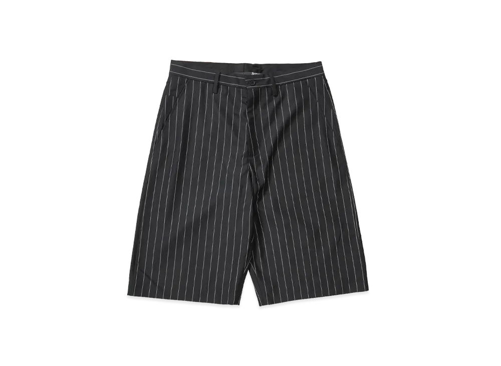Supreme Pinstripe Wool Trouser Short "Black"