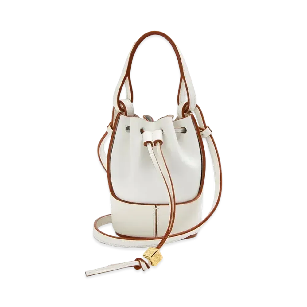 LOEWE Nano Balloon Bag In Nappa And Calfskin "Soft White"